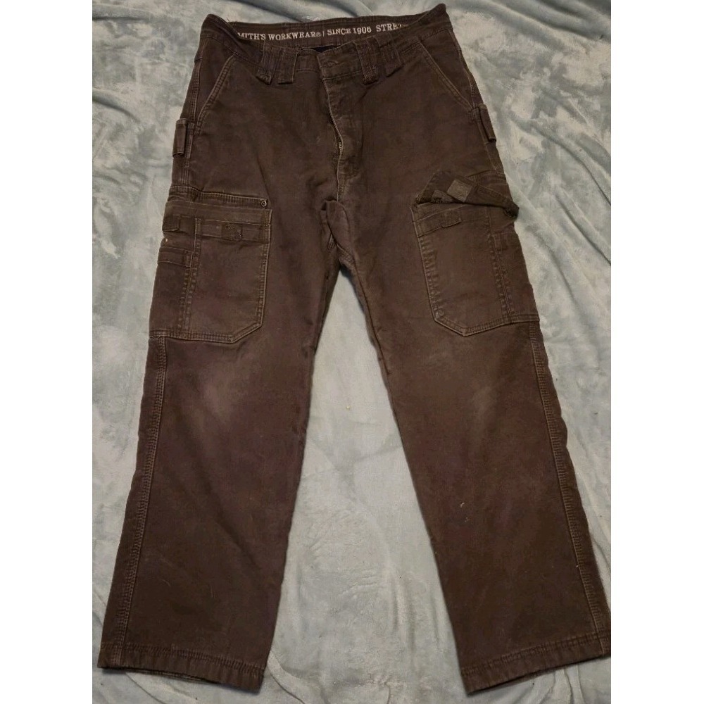 Smith's Workwear Stretch Pants Men's 30x32‎ Brown Work Utility